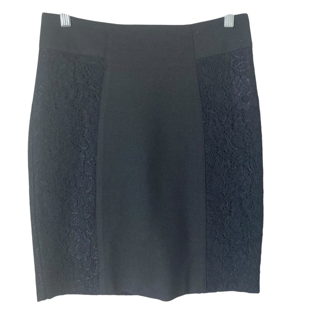 BCBGeneration Skirt Womens 8 Black Lace Accent